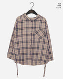 Turnt Checkered Pocket String Hooded Shirt