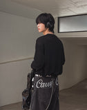 Carry Of Back Lettering Denim Pants