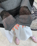 Rical Stripe Mesh Knit