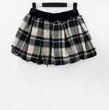 Shigo Check Balloon Mini Skirt