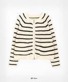 Tilda Two-Way Stripe Knit Zip-Up Cardigan