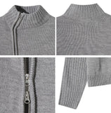 Ray-fun mix diagonal knit zip-up