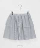[BAONHAUS] Roeni Stripe Shirring Layered Skirt