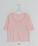 Taeyu Color Button Short Sleeve Tee
