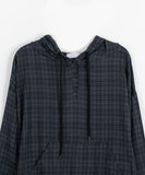 Tsuke Vintage String Check Long Sleeve Hood