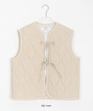 [BAONHAUS] Moles ribbon quilted padded vest