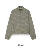 Needeu Crop Stripe Zip Up