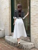 Ilon Layered Ribbon Stripe Three Quarter Knit