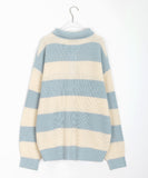 [unisex] Nelfn stripe collar over knit