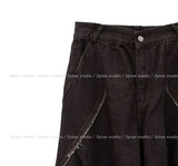 Cozy volume cut denim pants