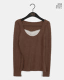 Burku Lace Strap Angora Long Sleeve T-Shirt