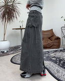 Niello Pigment Cargo Long Skirt