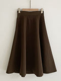 Lena Wool Brushed Banding Flare Skirt