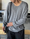 loose peach U-neck T