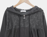 Nova Flower Lace Hooded Zip-up