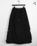 Tarp Peach Fuzz Cotton Cargo Two Way String Long Skirt