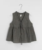 Utant Layered Check Frill Sleeveless Blouse