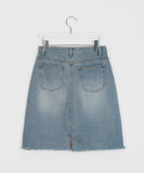 Kotaro Damaged Denim Midi Skirt