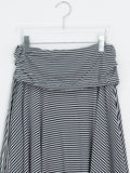 Woots Stripe Folding Layered Midi Skirt