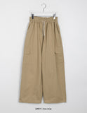 [unisex] Telki Banded String Wide Cotton Cargo Pants