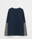 Dehip Stripe Layered Long Sleeve Tee