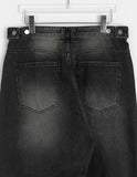 Monyo Cat Washing Wide Balloon Bijo Denim Pants