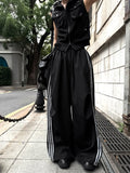 [UNISEX] Metal Track Wide Nylon Pants
