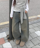 Nipper Cut Balloon Denim Wide Pants