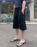 Lukio Layered Belted Bermuda Slacks