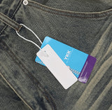 Denti damage brush denim pants