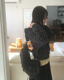 [Brushed Lining] Nipu Dot Fleece Hood Zip-Up Jumper