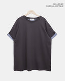 Harom Color Matching Roll-up Short Sleeve T-shirt