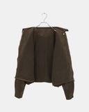 Linu Fleece Lining High-Neck Suede Jacket