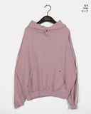 Mickle Track Color Matching Snap Rivet Overfit Hoodie