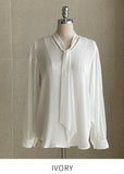 Riel Pleated Tie Blouse