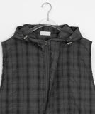 [unisex] Loved Summer Check Hooded Vest