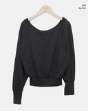 Kyuhin Sleeve Button One-Shoulder Sweatshirt