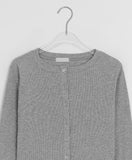 Lengmo Ribbed Round Crop Cardigan