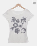 Cheritz Flower Short Sleeve T-shirt