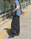 Jeje cargo string two-way wide pants