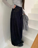 [MADE] Rude Raw Denim Stitch Balloon Fit Wide Long Pants