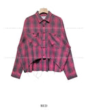 Pony checker cutting cropped shirt