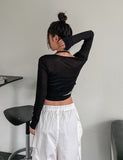 [U-BASIC] Summer snap button see-through cardigan
