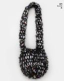 Pcong Bokashi Knit Fur Mini Shoulder Crossbody Bag