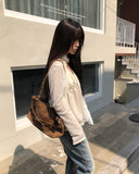 Mokit Suede Belt Shoulder Bag