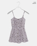 Cushing Flower Pattern Frill Sleeveless Blouse