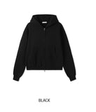 Poi Fingerhole Two-Way Brushed Hooded Zip-Up