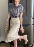 Balit Tie Drape Short Sleeve T-Blouse