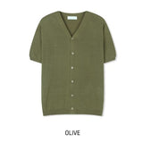 Soved Linen V-neck Short Sleeve Cardigan
