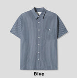 Elu stripe linen short sleeves shirt